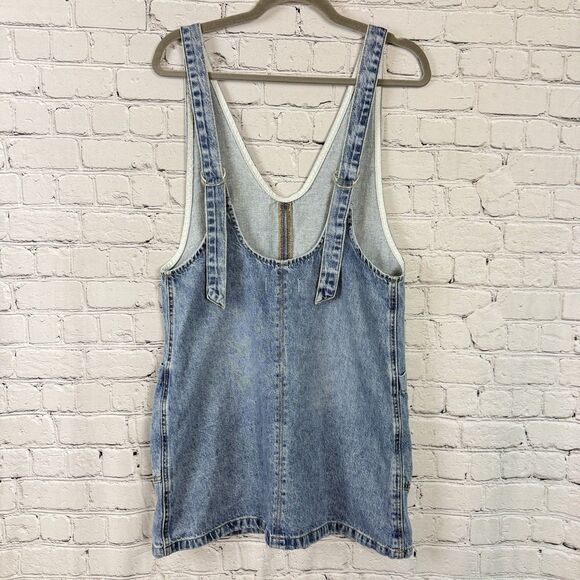 Free People We The Free High Roller Skirtall Denim Dress Follow Your Heart XS - Picture 7 of 13